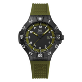 GLOCK GW-15-4-22 Black Case Green Strap Watch